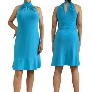 Ralph Lauren Womens Dress Size 2 Light Blue Halter Lined Sleeveless